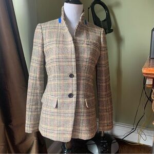 SOLD - You missed it!! J. Crew houndstooth plaid wool regent-esque blazer academ